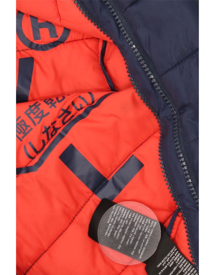 Мужская стеганая куртка Superdry UK 40, большая темно-синяя, нейлон