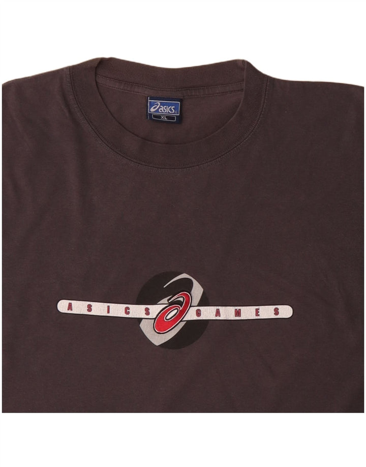 Мужская футболка с рисунком Asics Top XL Серый хлопок