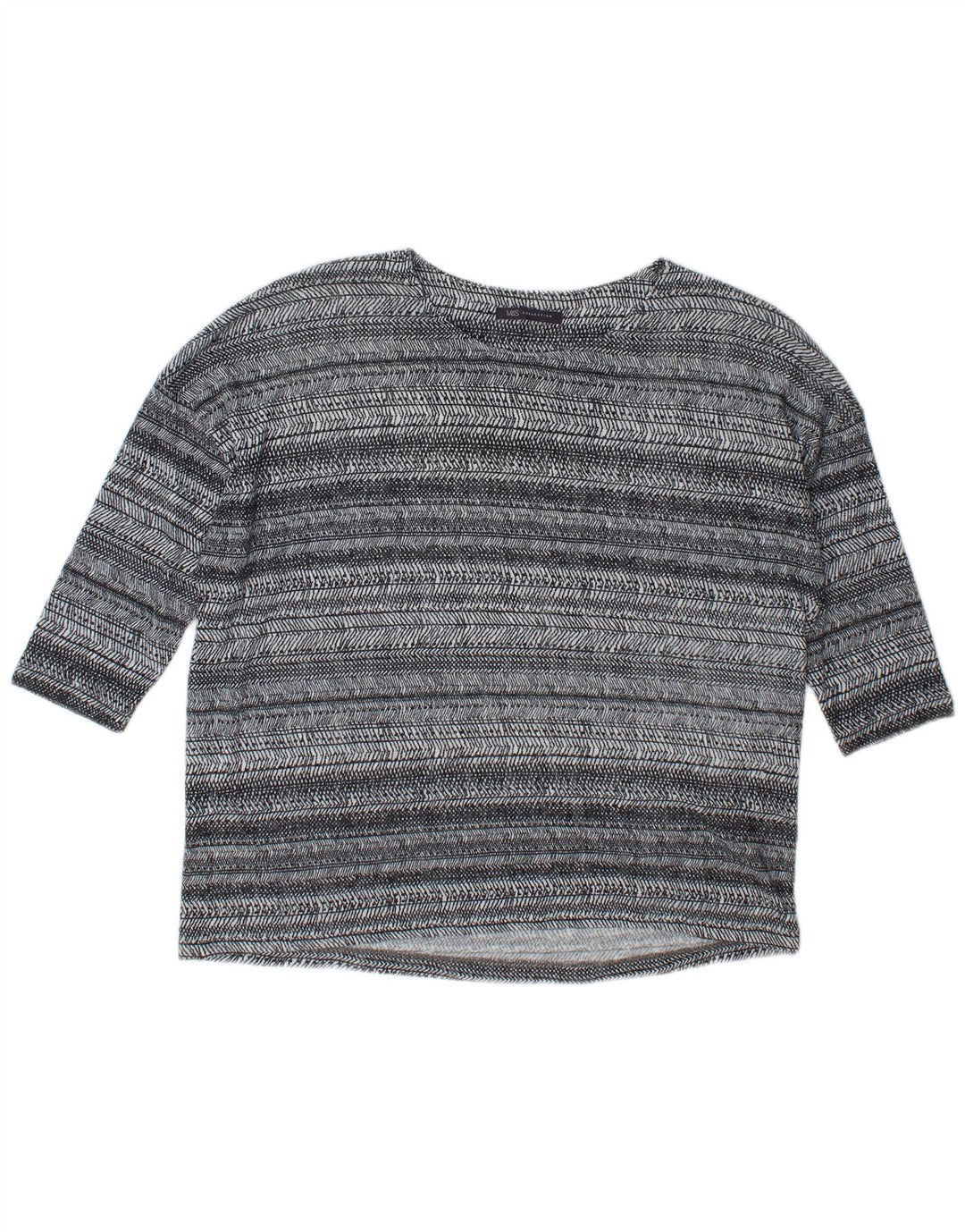 Женский свободный топ Marks & Spencer с рукавом 3/4, Великобритания, 18 XL, серый в полоску