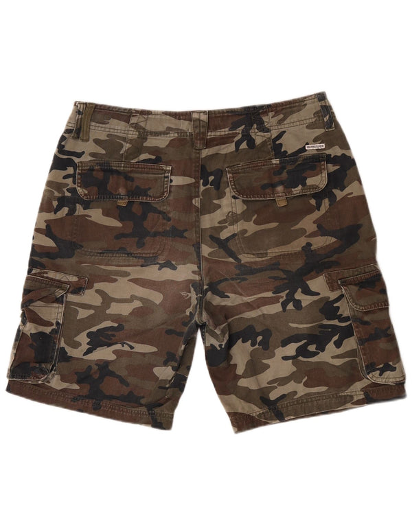 Quiksilver Mens Regular Cargo Shorts W32 Medium  Khaki Camouflage Cotton