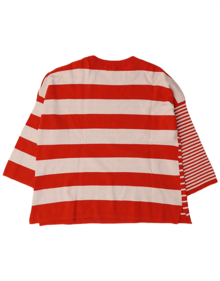 WHITE STUFF Womens Crew Neck Jumper Sweater UK 18 XL Red Striped