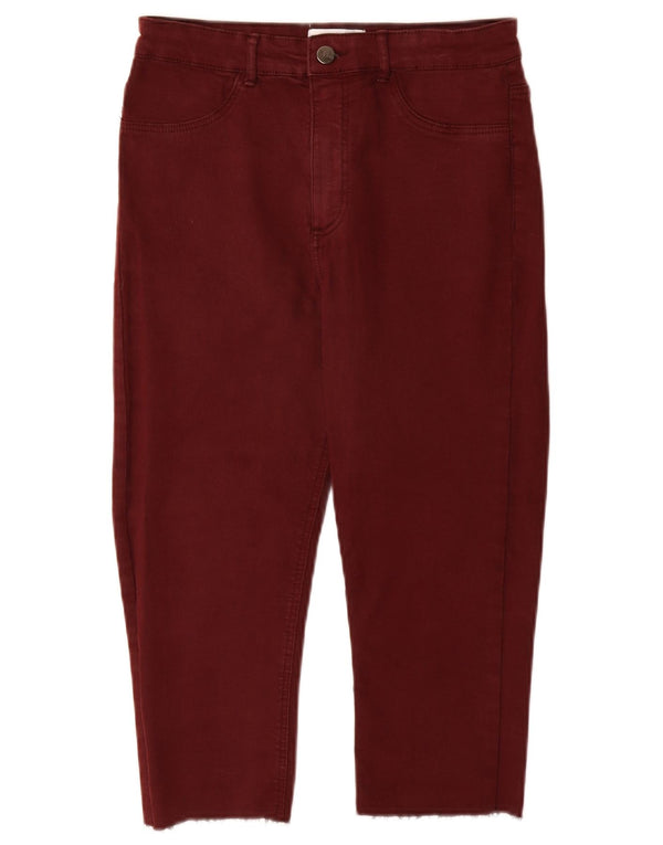 Женские джинсы-капри Zara EU 40 Medium W30 L18 бордовые