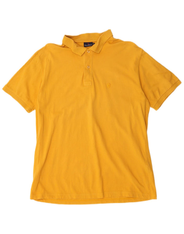 Conte of Florence Mens Polo Shirt XL Yellow Cotton