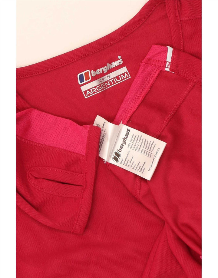 Berghaus Женский топ с длинным рукавом UK 12, средний красный полиэстер