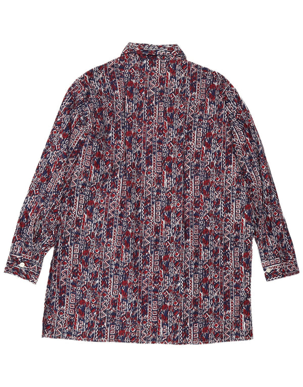 Мужская рубашка VINTAGE, размер 41, большая, темно-синяя, с геометрическим рисунком