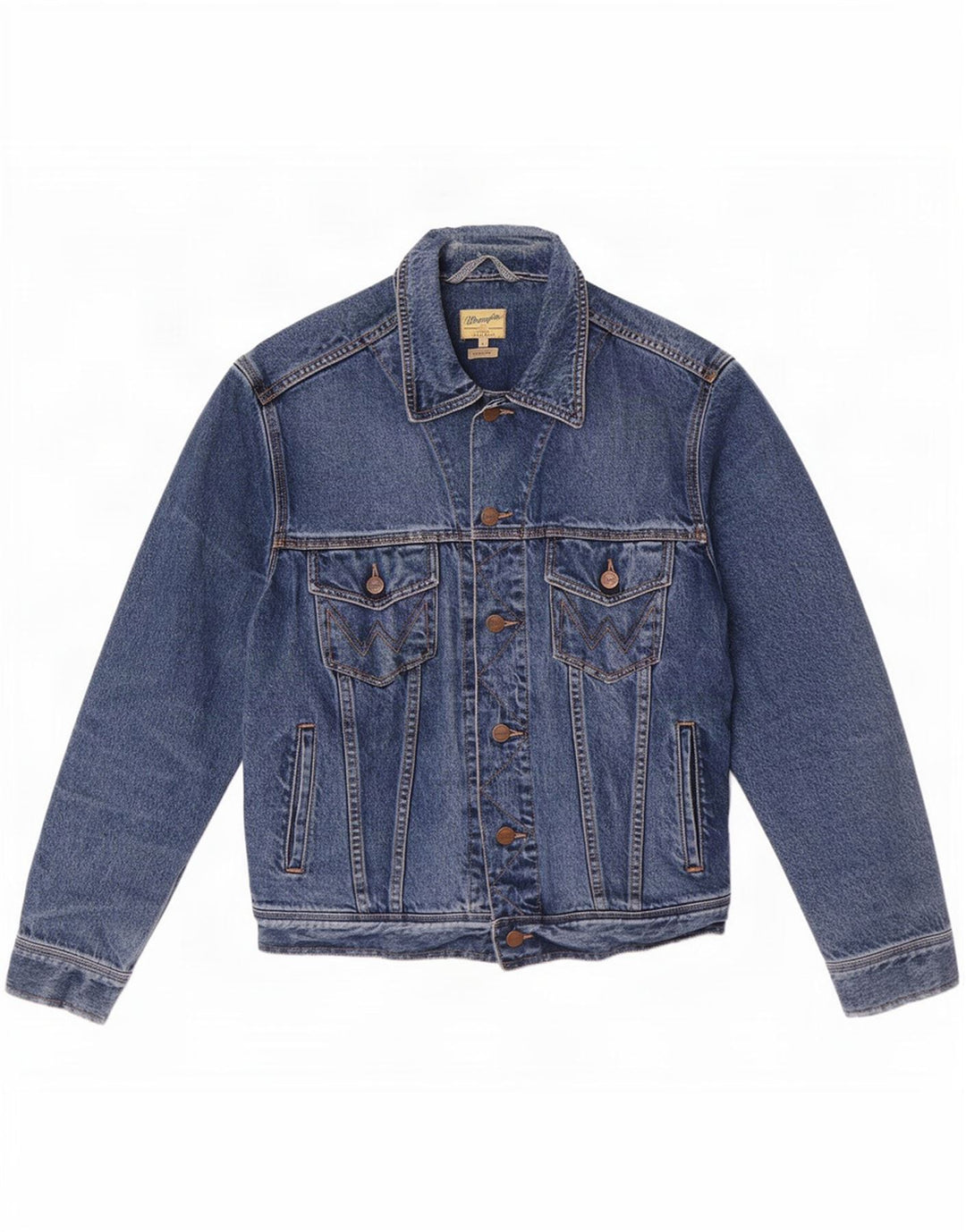 Мужская джинсовая куртка повседневного кроя Wrangler UK 40, большая синяя
