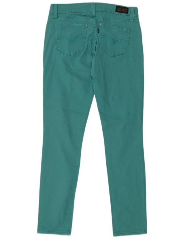 Женские рваные джинсы LEVI'S 524 Super Low Skinny W28 L32, зеленый хлопок