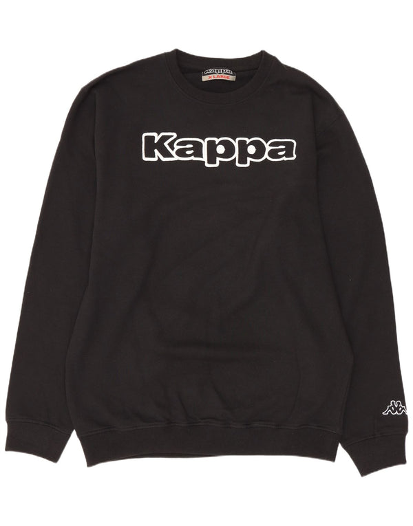 Мужской свитшот Kappa с рисунком, XL, черный, хлопок