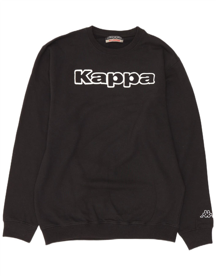 Мужской свитшот Kappa с рисунком, XL, черный, хлопок