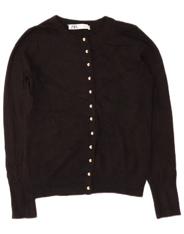 Женский кардиган Zara UK 10, маленький черный вискоза