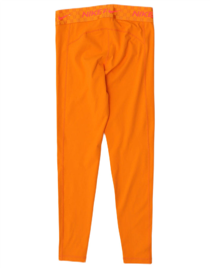 Женские леггинсы с рисунком Nike Dri Fit UK 12, средний оранжевый полиэстер