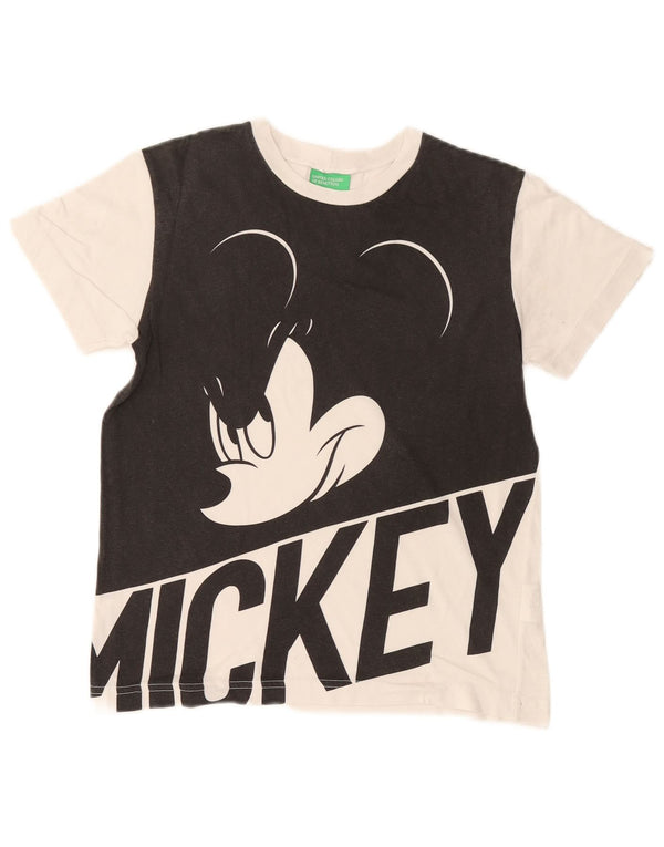 Футболка с рисунком Микки Мауса для мальчиков Benetton, топ 10–11 лет, размер XL, черная