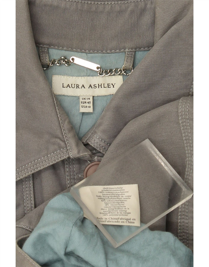 Женский тренч Laura Ashley UK 14, большой серый хлопок