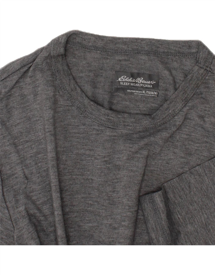 EDDIE BAUER Boys T-Shirt Top 14-15 Years XL Grey Flecked Polyester Vintage Eddie Bauer and Second-Hand Eddie Bauer from Messina Hembry 