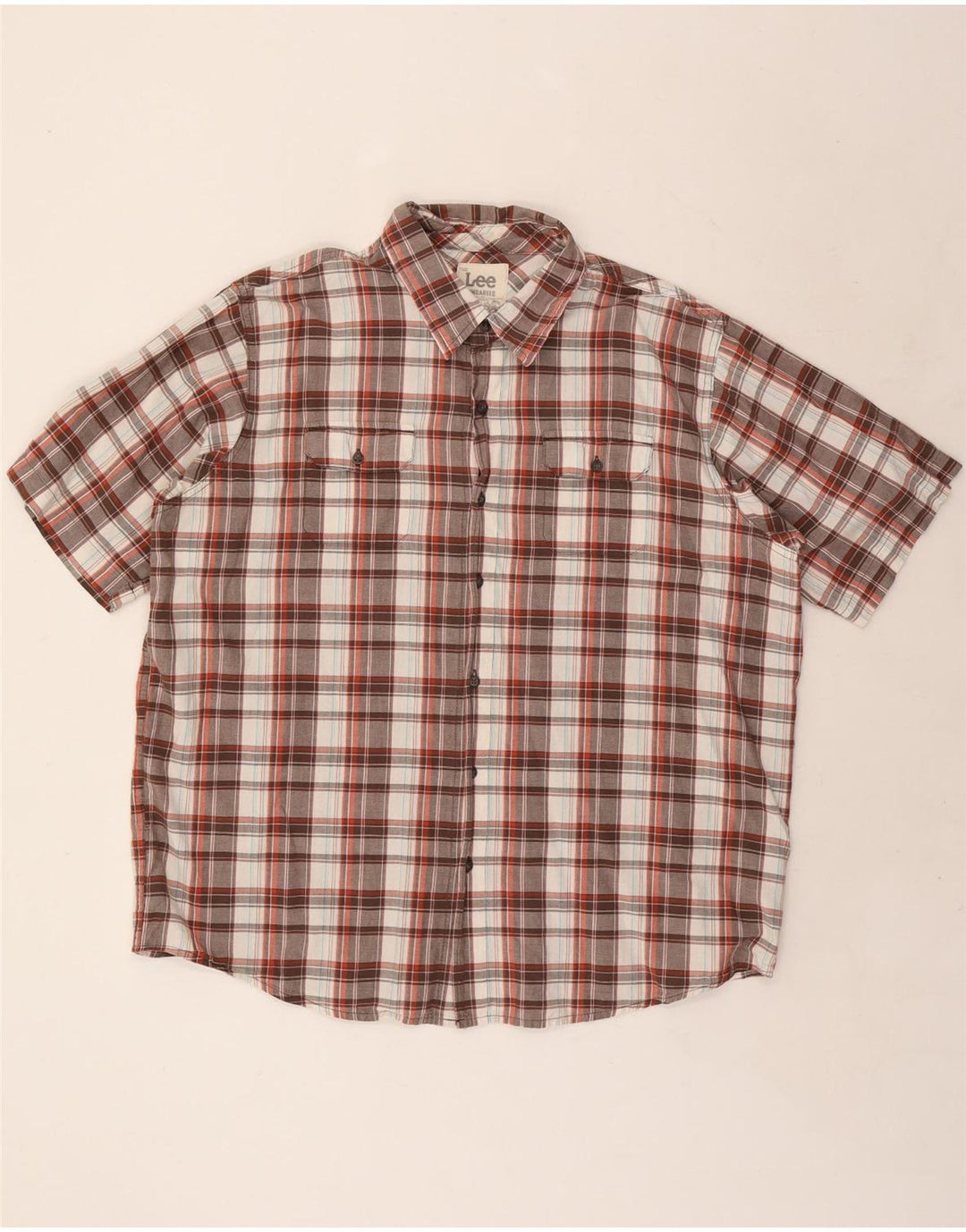 Мужской комбинезон LEE с коротким рукавом, XL, разноцветный хлопок в клетку