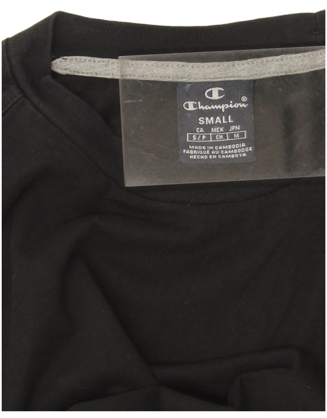 CHAMPION Womens Graphic Top Long Sleeve UK 10 Small Black