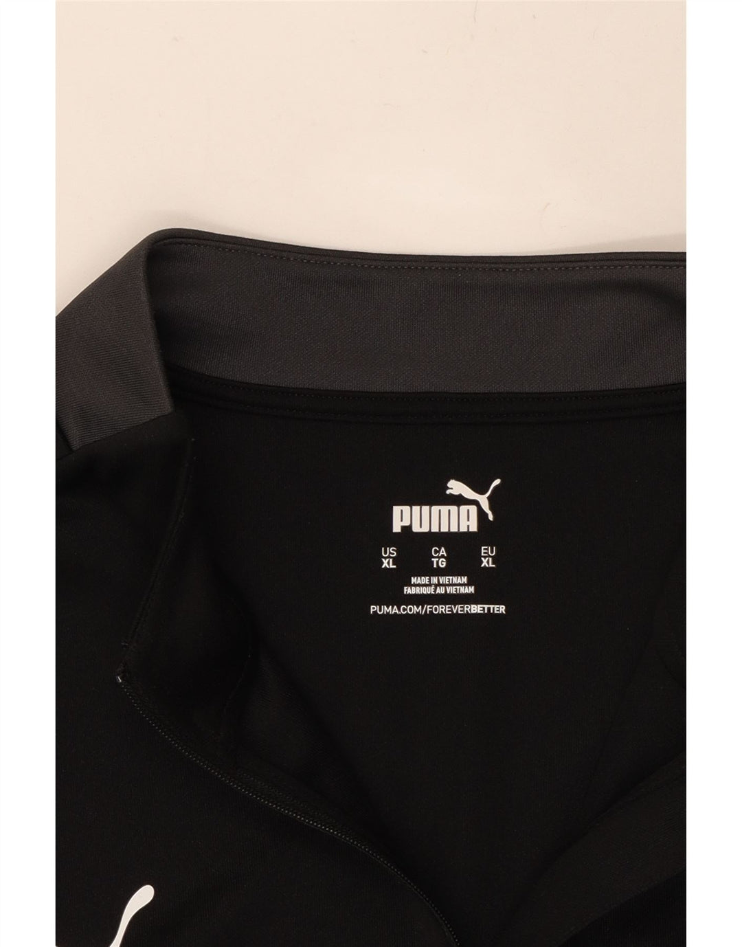 PUMA Mens Zip Neck Pullover Tracksuit Top XL Black Colourblock Polyester Vintage Puma and Second-Hand Puma from Messina Hembry 