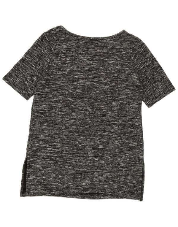 Женская удлиненная футболка Benetton Top UK 14 Medium Black в крапинку