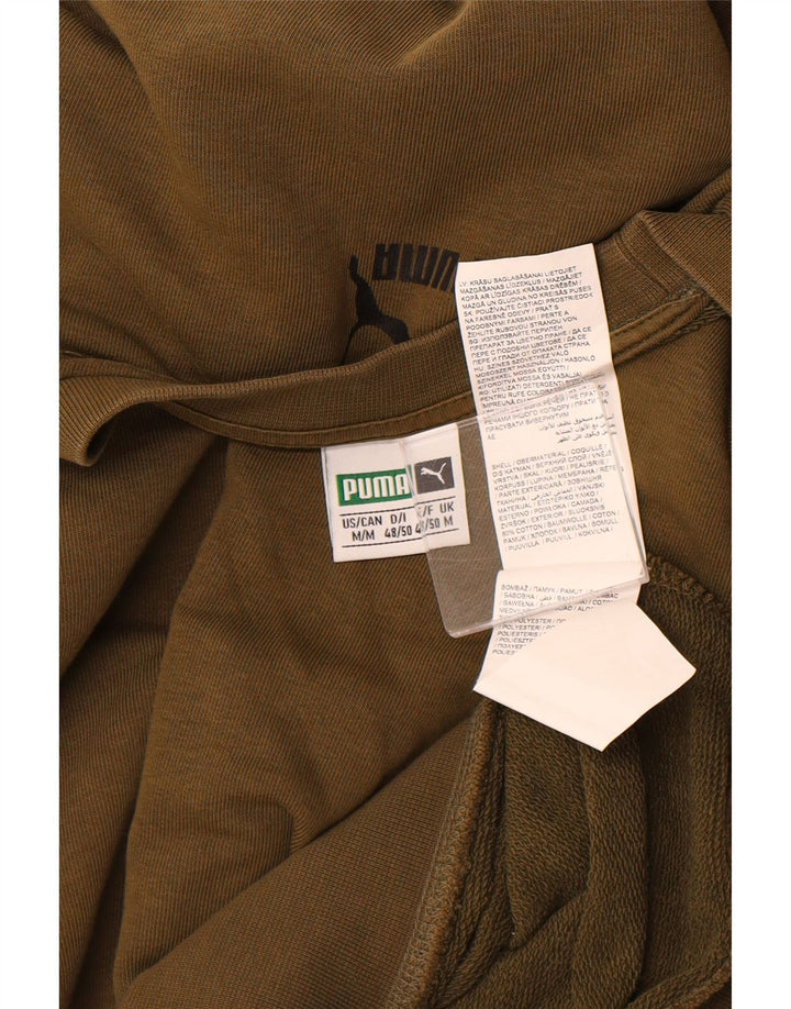 PUMA Mens Graphic Sweatshirt Jumper Medium Khaki Cotton