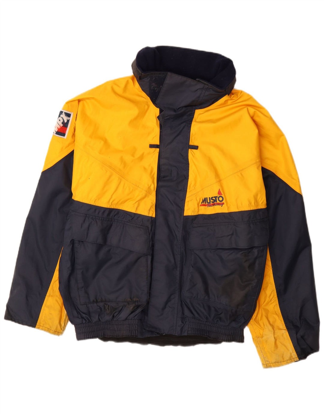 Мужская лыжная куртка Musto UK 40, большая желтая, нейлон с цветными блоками