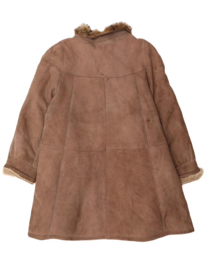 Винтажная женская дубленка UK 18 XL Коричневая