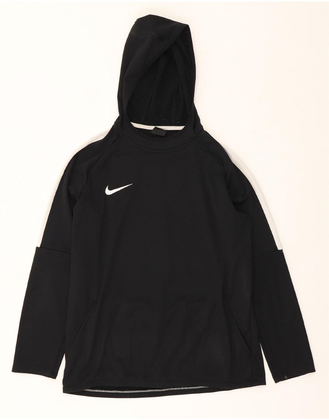Мужской джемпер с капюшоном NIKE Dri Fit, большой черный полиэстер с цветными блоками