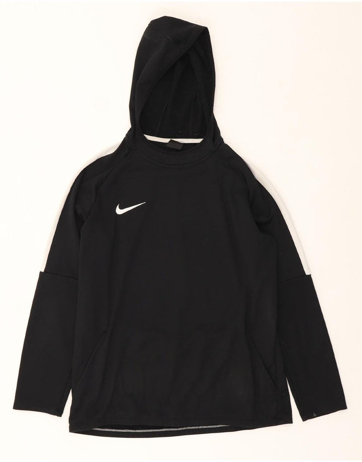 Мужской джемпер с капюшоном NIKE Dri Fit, большой черный полиэстер с цветными блоками