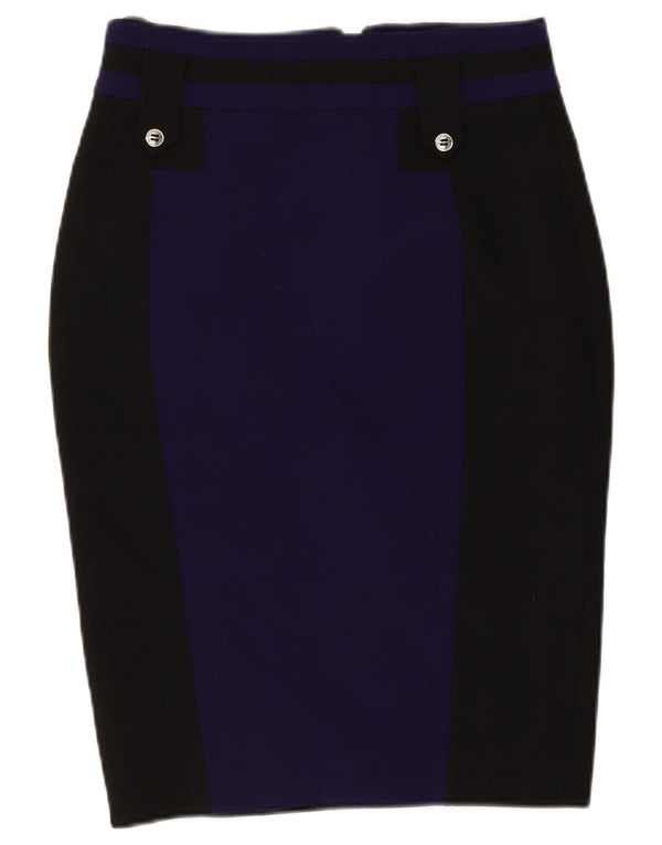 Женская юбка-карандаш Karen Millen UK 12 Medium W28 Черная с цветными блоками