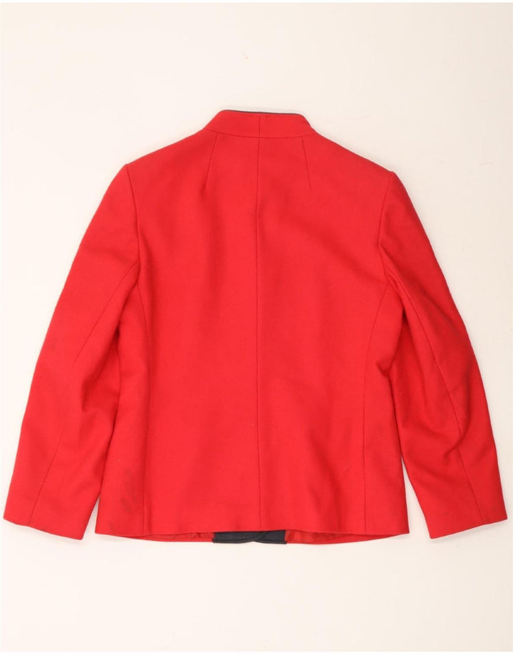 VINTAGE Womens 4 Button Blazer Jacket UK 12 Medium Red Vintage Vintage and Second-Hand Vintage from Messina Hembry 