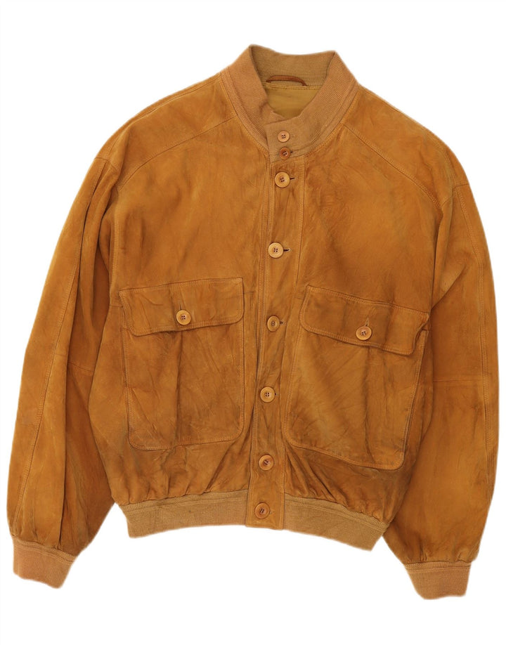 Мужской замшевый бомбер Vittorio Forti IT 50, большой, бежевый кожаный