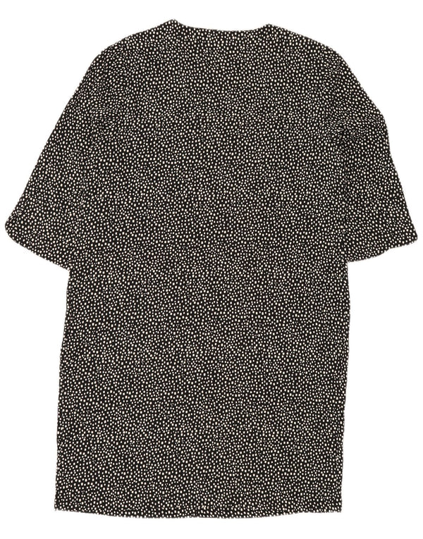 MARKS & SPENCER Womens Shift Dress UK 14 Large Black Geometric Polyester