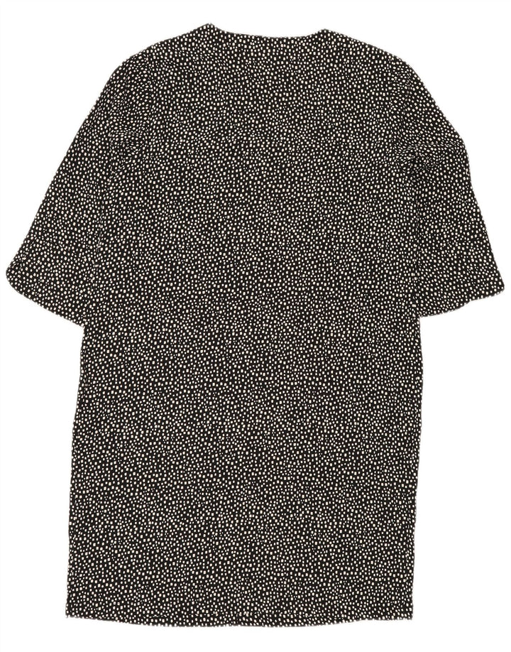 Женское платье прямого кроя MARKS & SPENCER UK 14, большой черный полиэстер с геометрическим рисунком