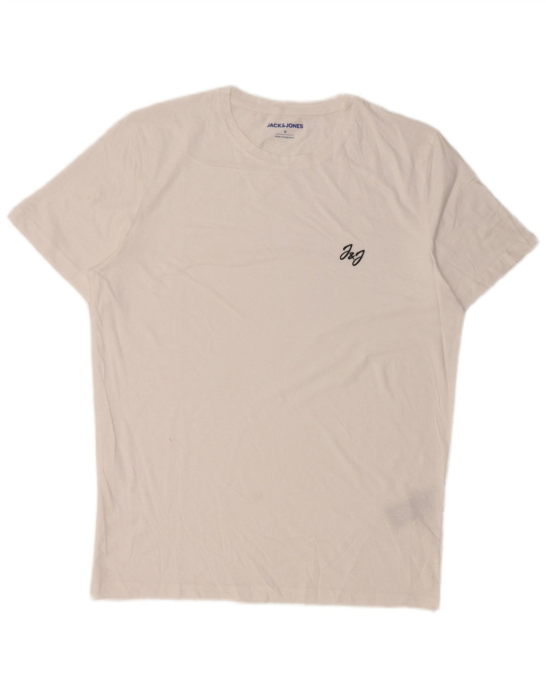 JACK & JONES Мужская футболка из хлопка среднего размера белого цвета
