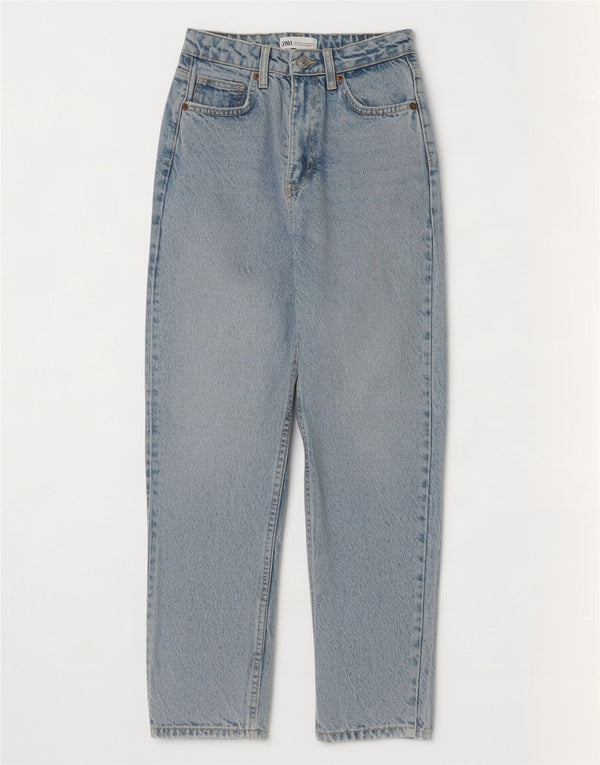 Женские прямые джинсы Zara с высокой посадкой EU 34 2XS W24 L27 синие