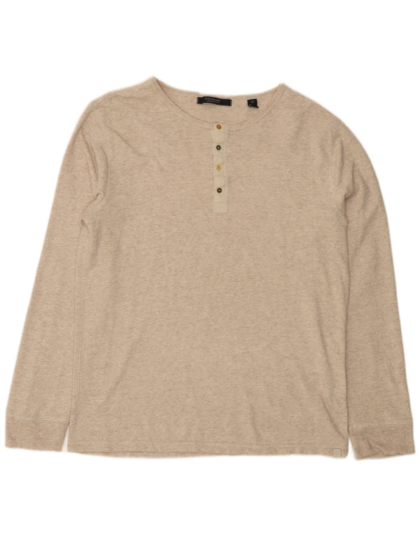 Мужской топ Scotch & Soda с длинным рукавом, XL, бежевый, в крапинку, хлопок