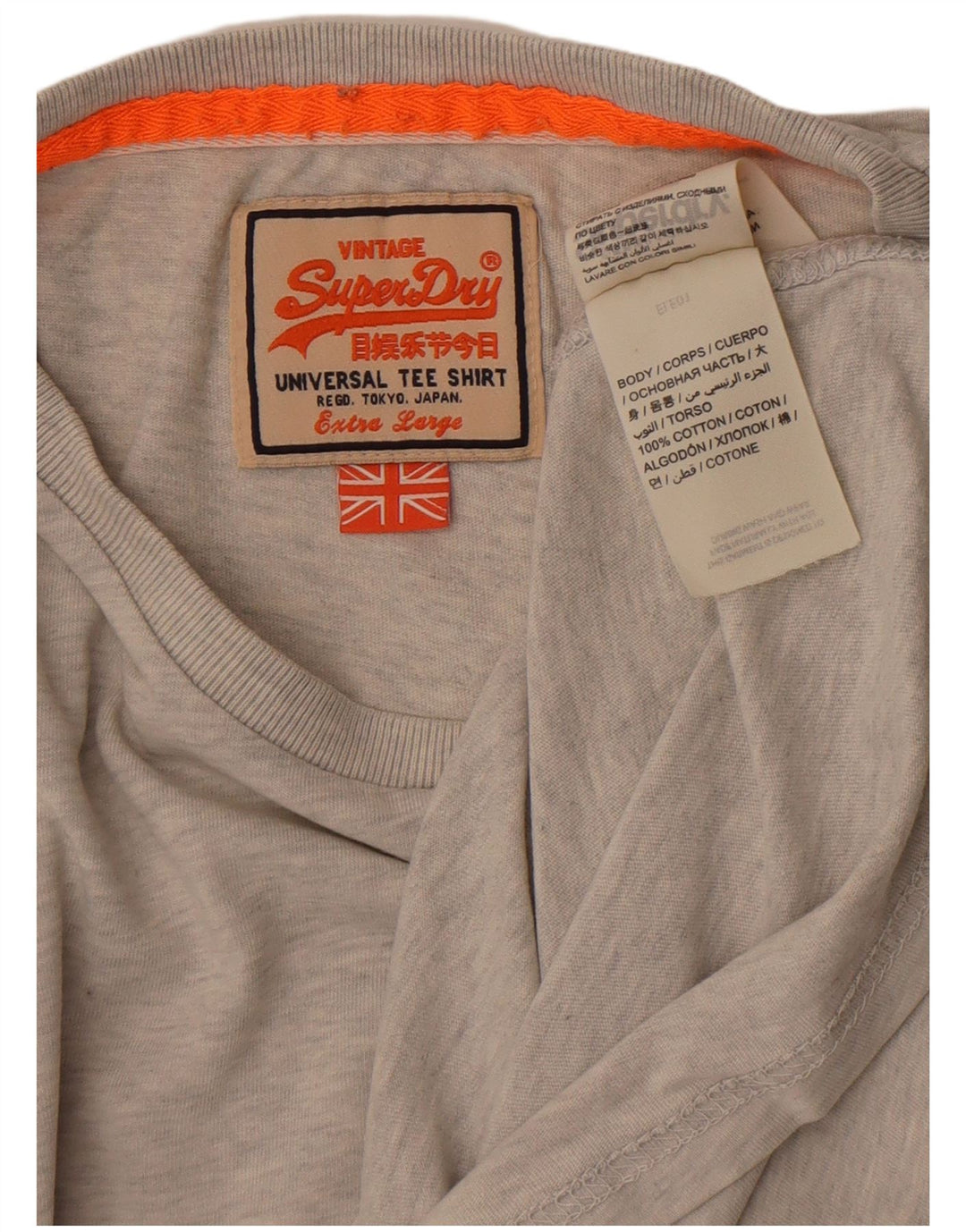 Мужская футболка с рисунком Superdry XL, серая, хлопок