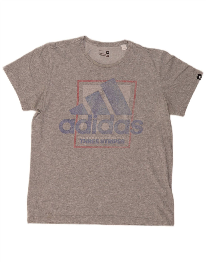 Мужская футболка ADIDAS Climalite с рисунком, большая, серая