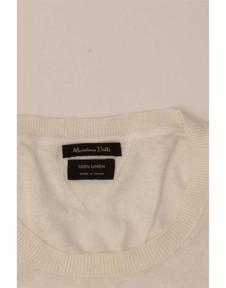 Женский джемпер с круглым вырезом Massimo Dutti UK 16, большая белая полоска