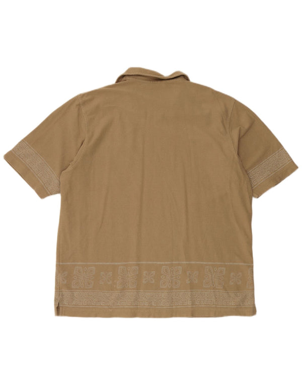 Мужская рубашка-поло TIMBERLAND XL, бежевый цветочный хлопок