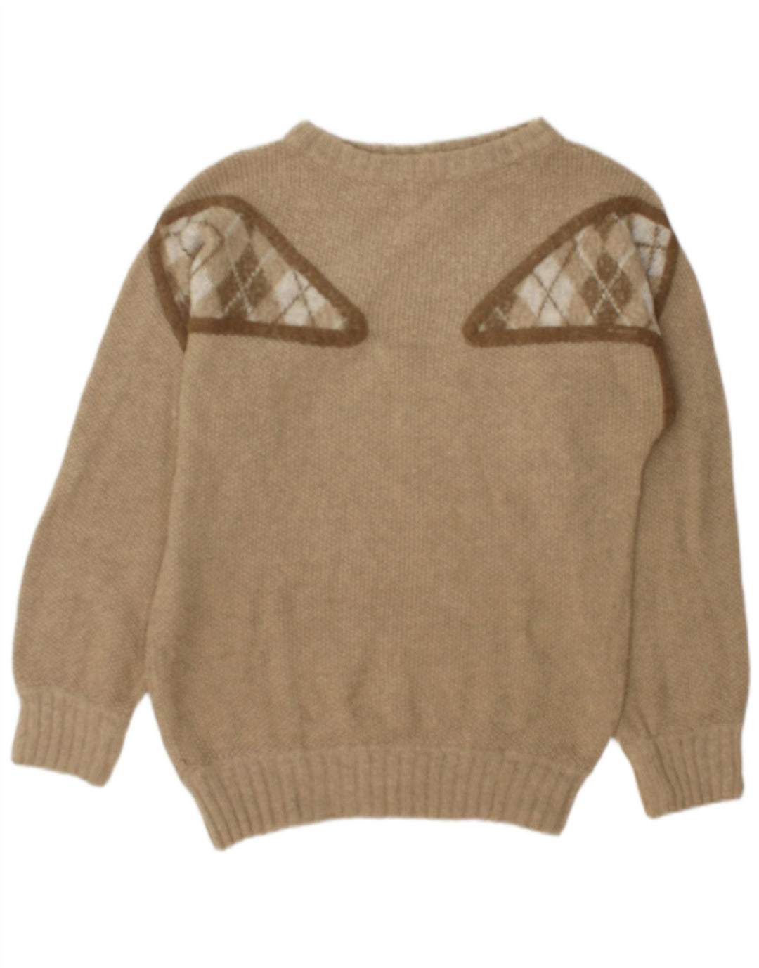 Винтажный мужской джемпер с вырезом лодочкой, свитер среднего зеленого цвета с геометрическим узором