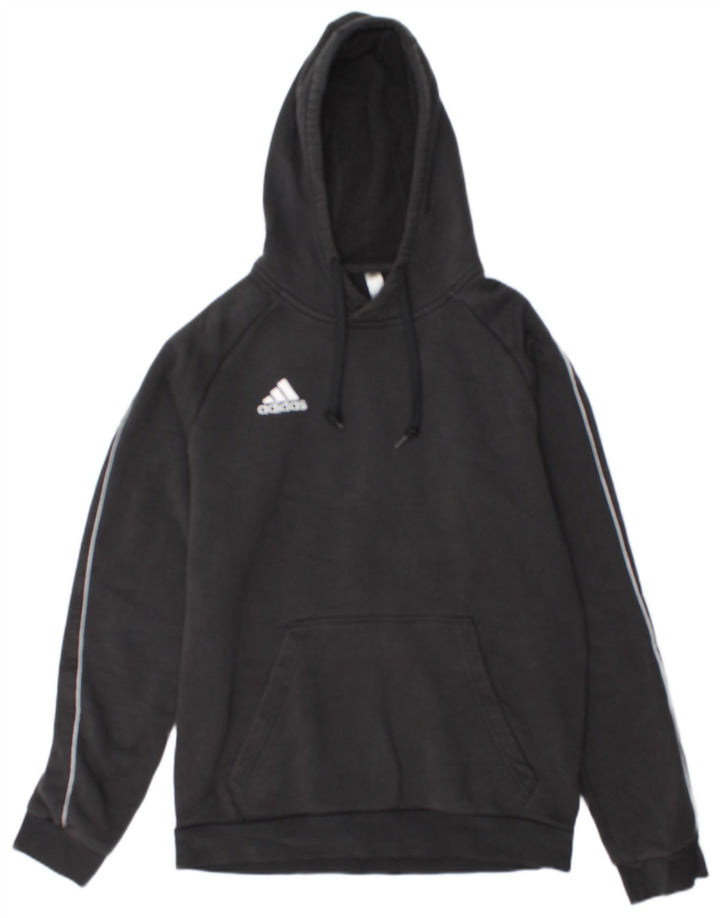 Мужской джемпер с капюшоном Adidas среднего размера, черный, хлопок