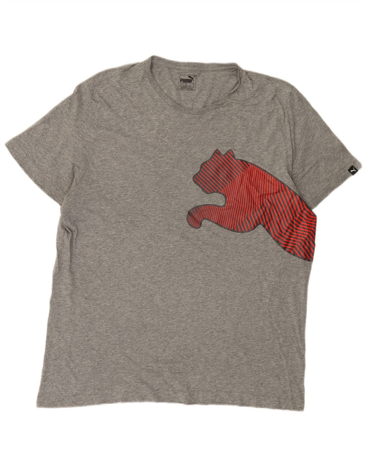 Мужская футболка с рисунком Puma 2XL серая в крапинку
