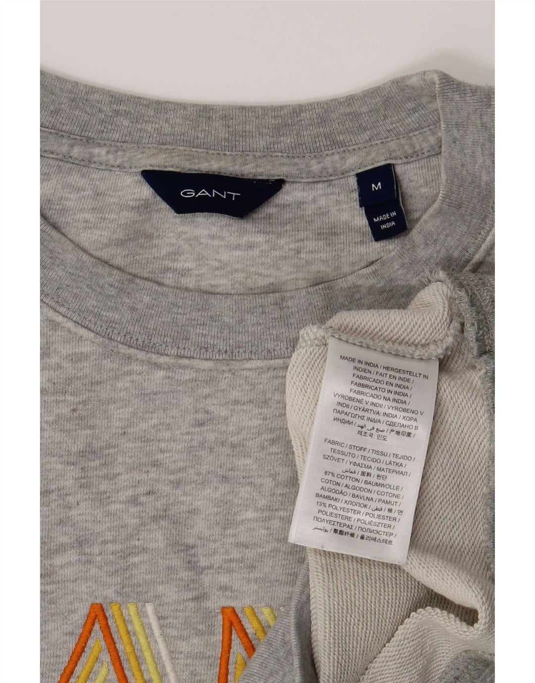 Женский свитер с рисунком Gant UK 14, хлопковый средний серый цвет