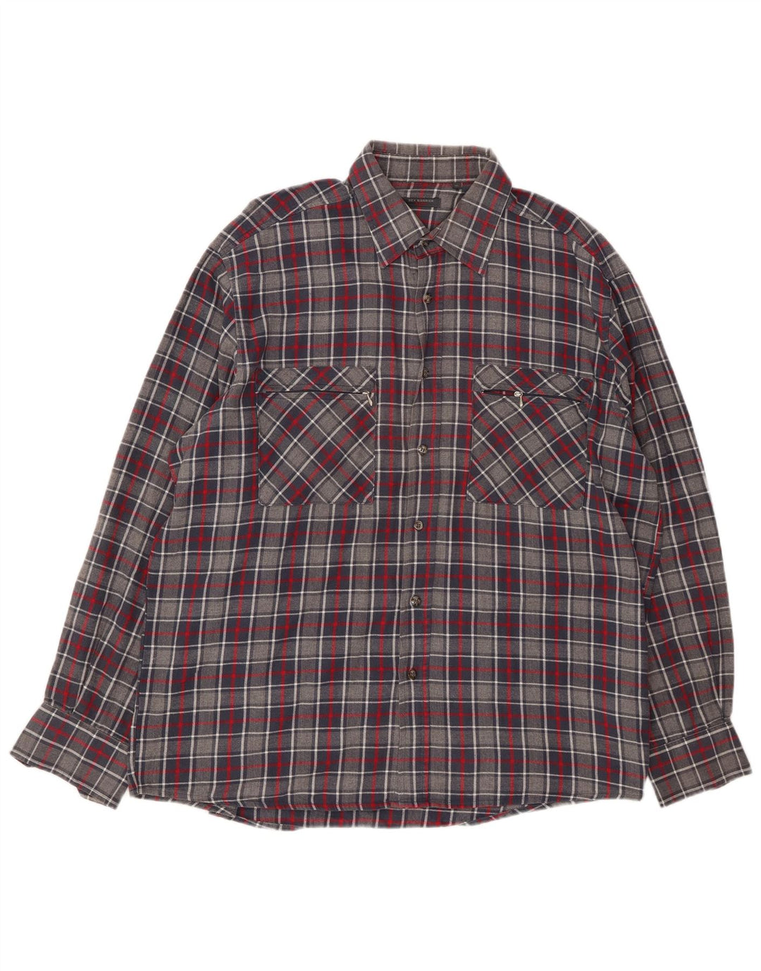 SEA BARRIER Мужская фланелевая рубашка XL, серая клетка, хлопок