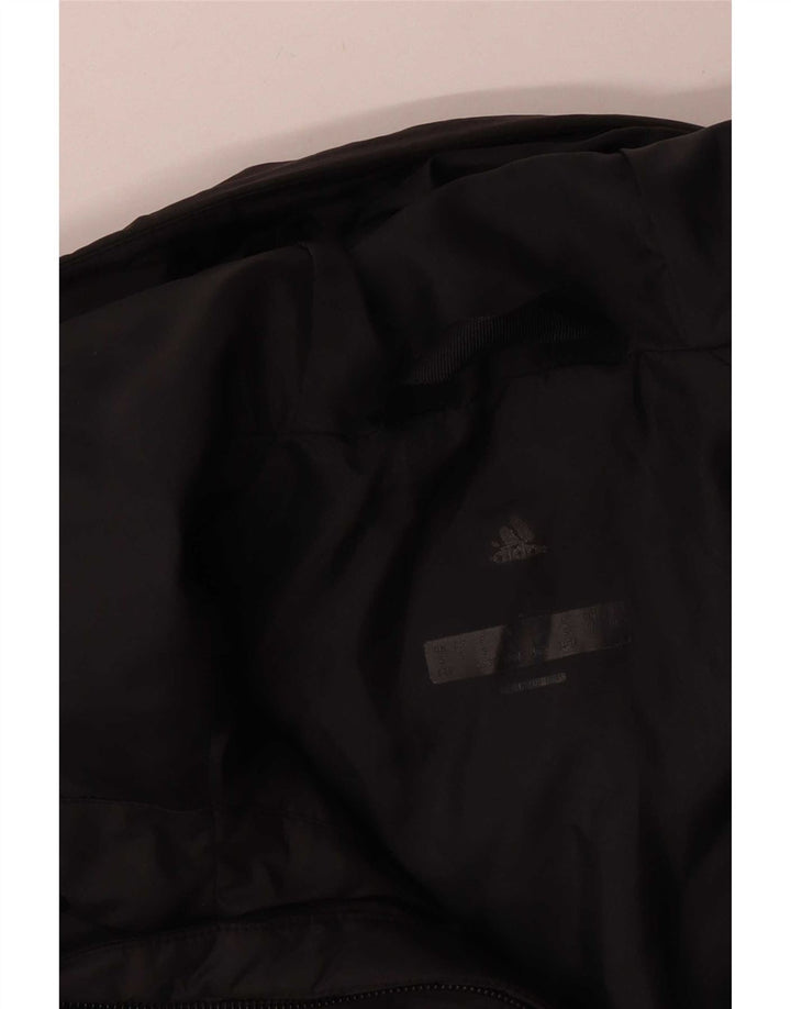 Женская стеганая куртка Adidas с капюшоном UK 8/10, маленькая, черный полиэстер