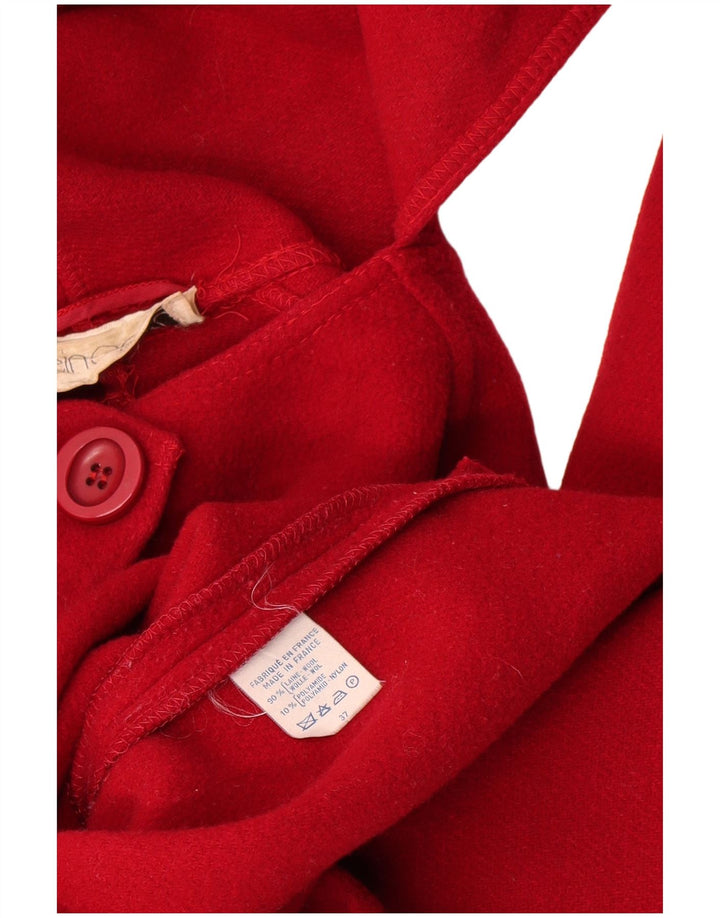 Винтажное женское пальто с завязкой спереди, Великобритания, 18 XL, красное шерстяное