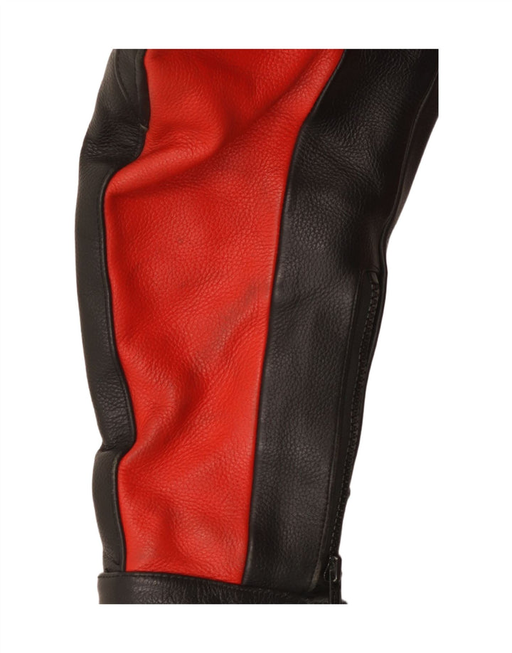 Винтажная мужская кожаная куртка Racer UK 40, большая разноцветная с цветными блоками