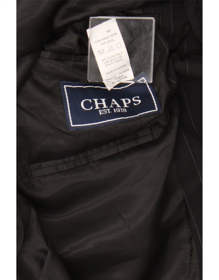 Мужской пиджак Chaps с 3 пуговицами, Великобритания 46, 2XL, черная шерстяная полоска в тонкую полоску
