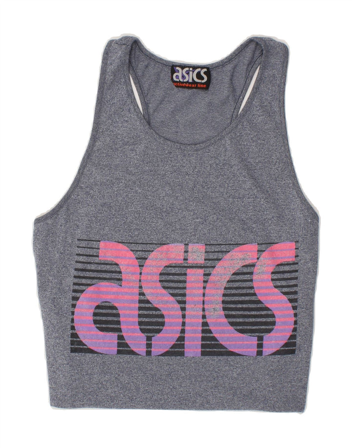 ASICS Mens Graphic Vest Top XS Blue Vintage Asics and Second-Hand Asics from Messina Hembry 