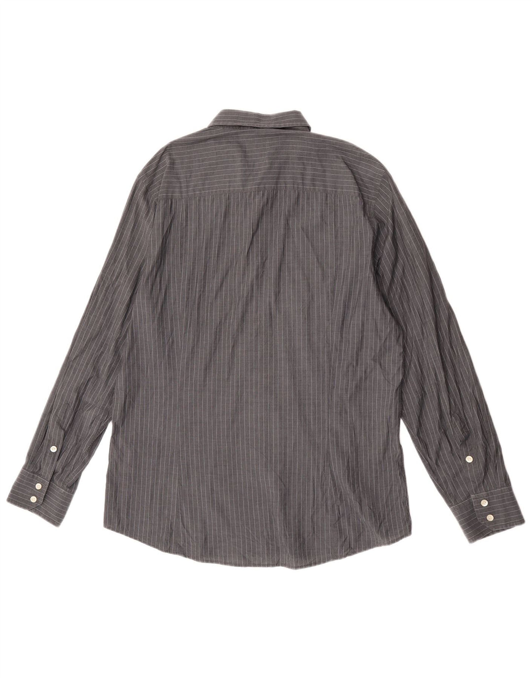 Мужская рубашка приталенного кроя Calvin Klein, размер 45, 18, 2XL, хлопковая серая полоска